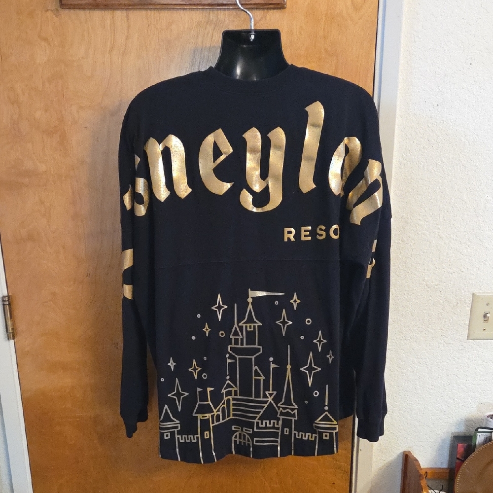 Disneyland Resort Spirit Jersey Black & Gold Sleeping Beauty’s Castle Size XXL